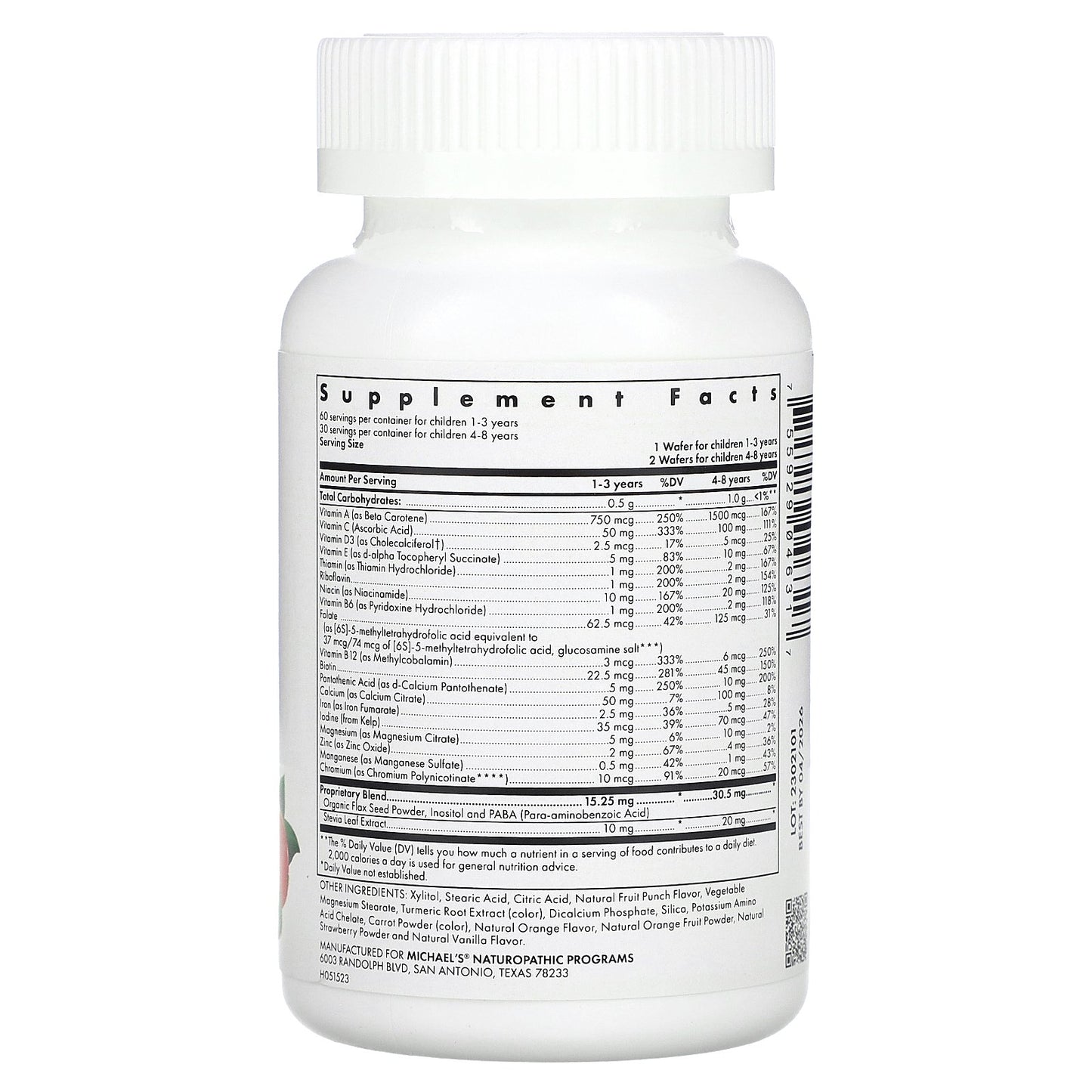 Michael's Health, Children's Chewables, Natural Fruit , 60 Vegetarian Chewable Wafers