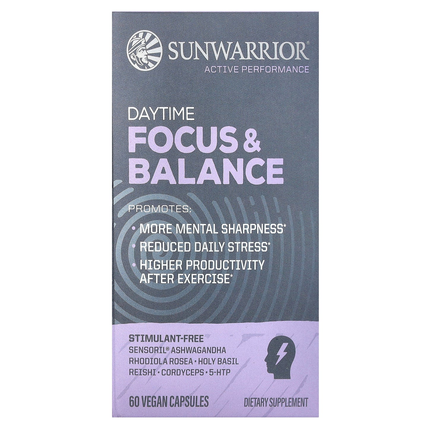 Sunwarrior, Daytime Focus & Balance, 60 Vegan Capsules