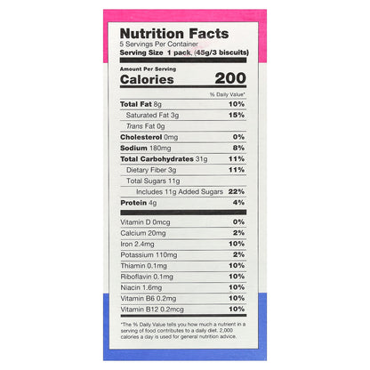 Sweet Loren's, Breakfast Biscuits, Blueberry, 5 Packs, 1.6 oz (45 g) Each