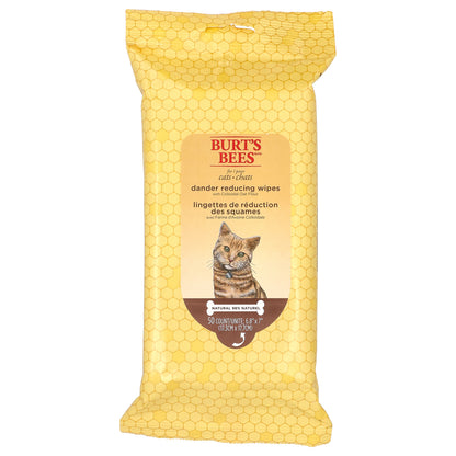 Burt's Bees, Dander Reducing Wipes with Colloidal Oat Flour, For Cats, 50 Count