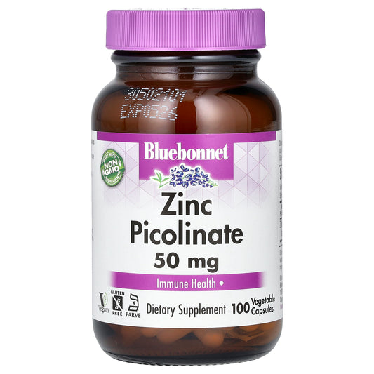 Bluebonnet Nutrition, Zinc Picolinate, 50 mg, 100 Vegetable Capsules