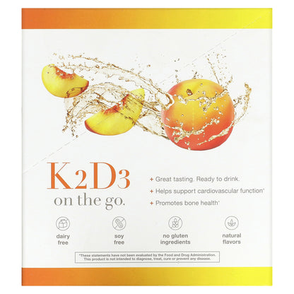 Youtheory, K2D3 On Th Go, Peach, 12 Packets, 1 fl oz (30 ml) Each