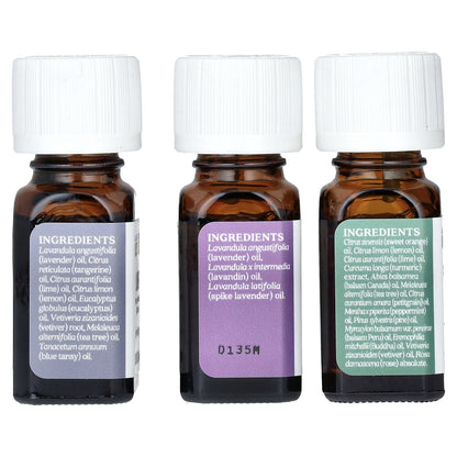Aura Cacia, Fresh Home, Pure Essential Oil Blends, 3 Bottles, 0.25 fl oz (7.4 ml) Each