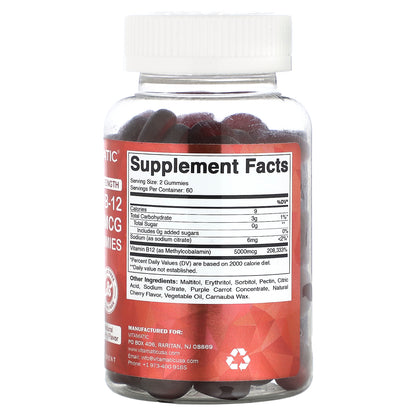 Vitamatic, Methyl B-12 Gummies, Natural Cherry, 120 Gummies (2,500 mcg per Gummy)