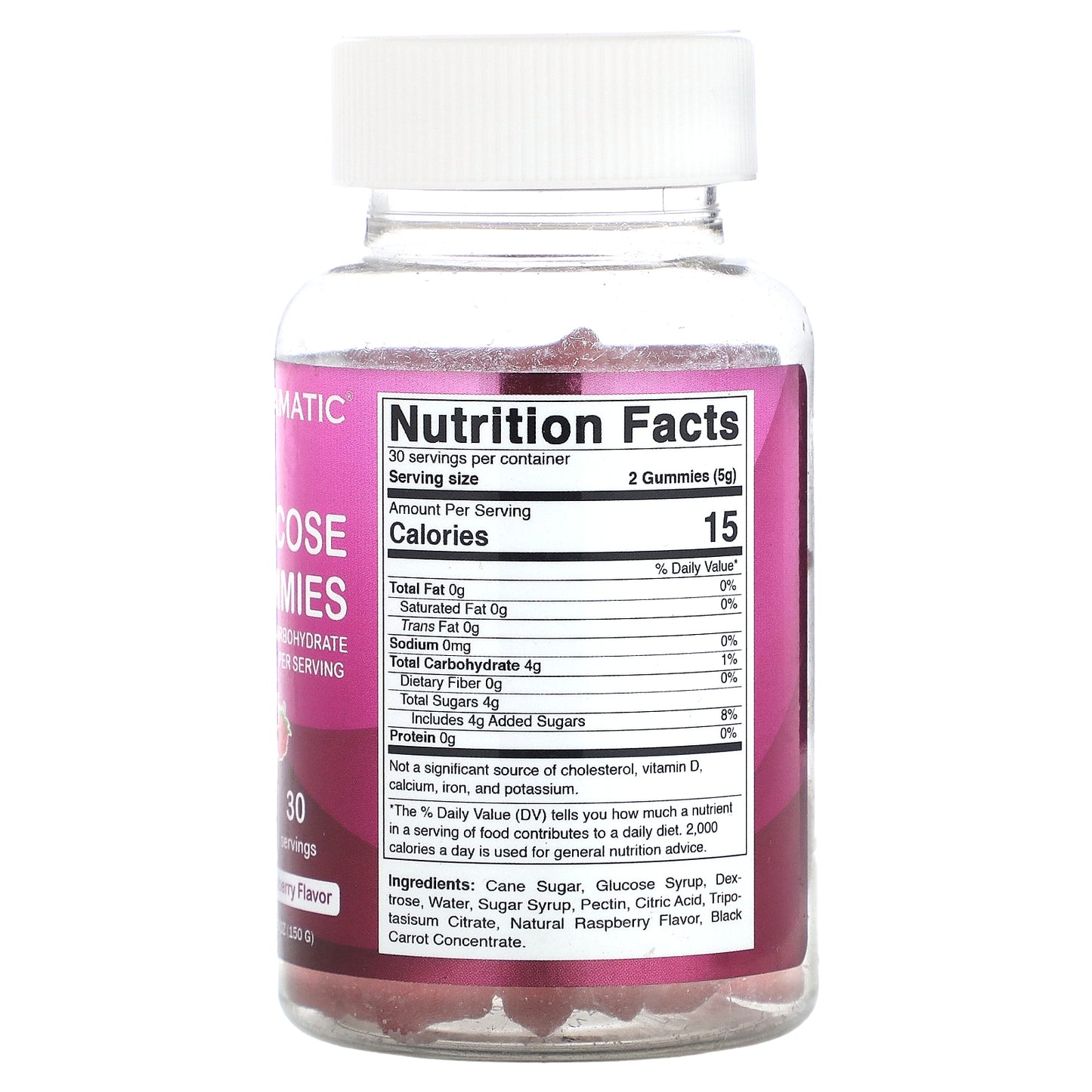 Vitamatic, Glucose Gummies, Natural Raspberry, 60 Gummies