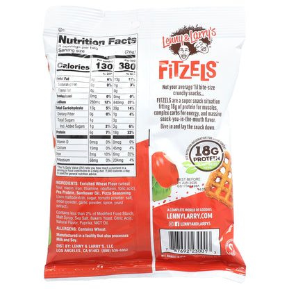 Lenny & Larry's, Fitzels™, Protein Pretzels, Pizza Palooza, 8 Bags, 3 oz (85 g) Each