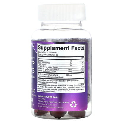 Vitamatic, 5-HTP Gummies with B6, Natural Berry, 60 Gummies