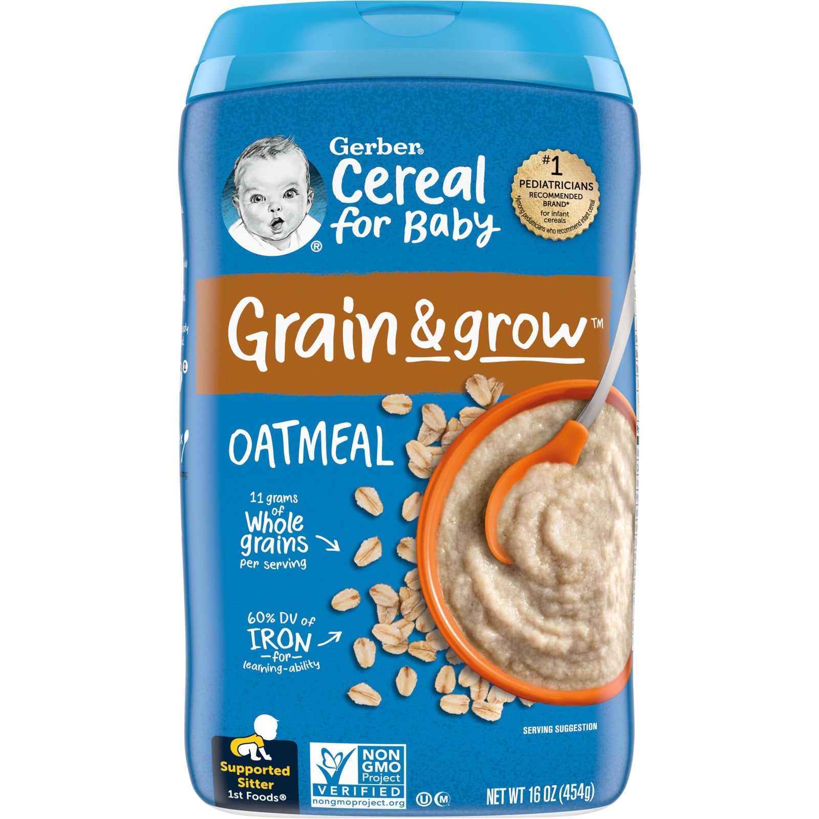 Gerber, Cereal for Baby, Grain & Grow, 1st Foods, Oatmeal, 16 oz ( 454 g)