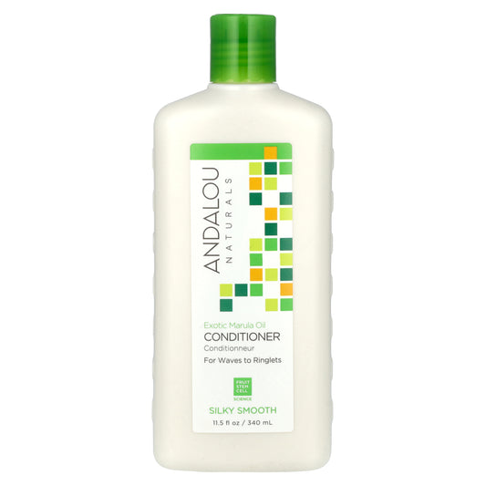 Andalou Naturals, Conditioner, Silky Smooth, For Waves to Ringlets, Exotic Marula Oil, 11.5 fl oz (340 ml)