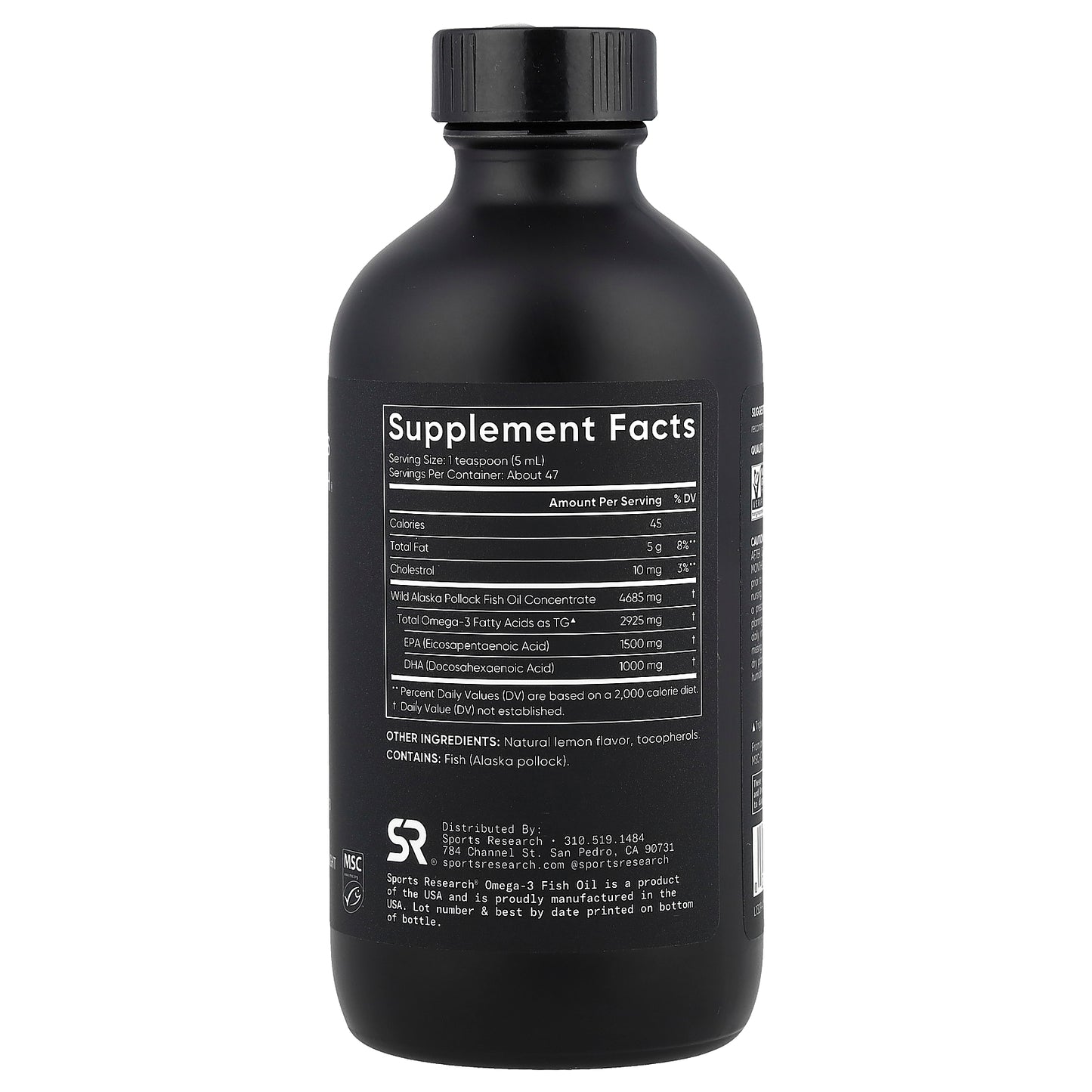 Sports Research, Omega-3 Fish Oil, Lemon, 8 oz (237 ml)