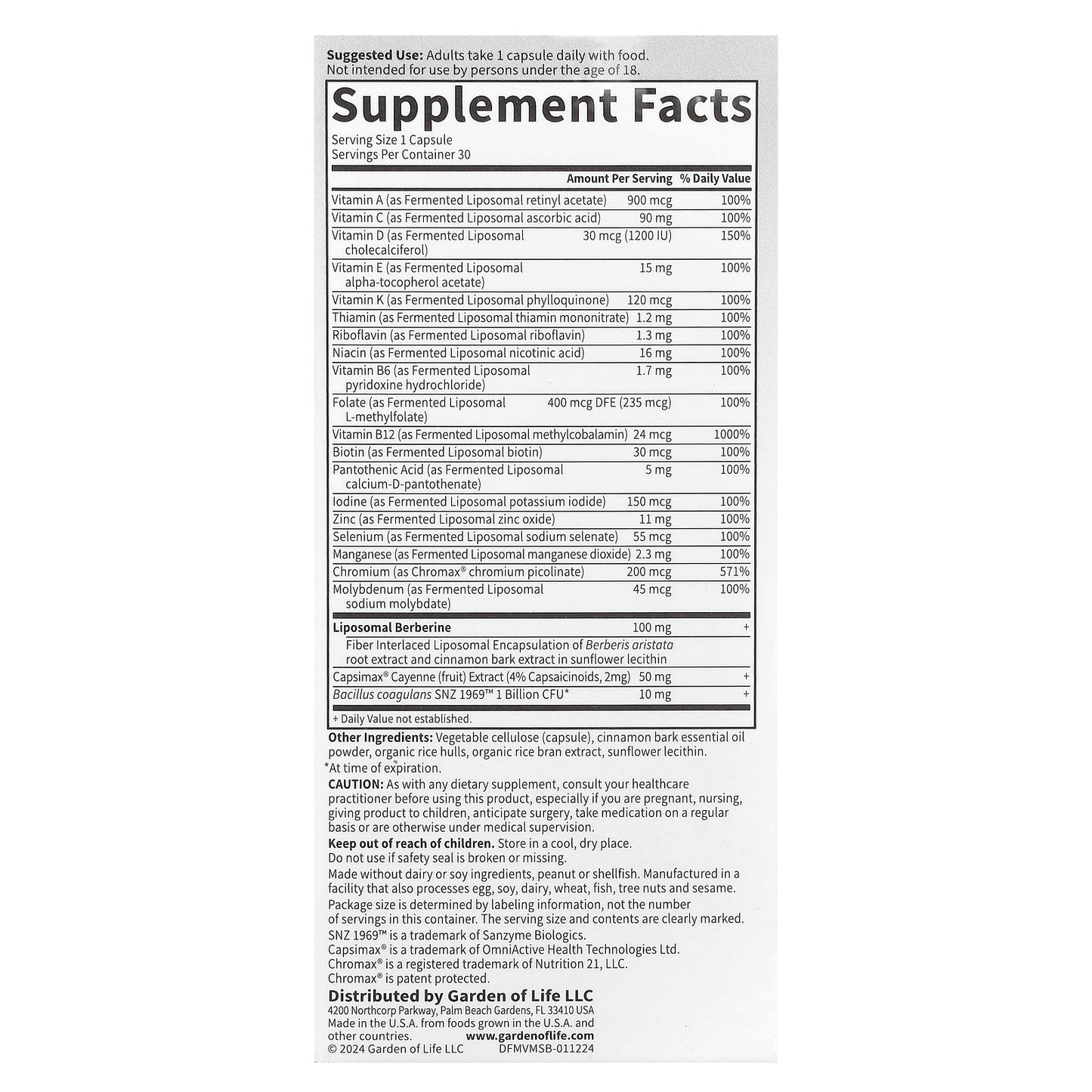 Garden of Life, Dr. Formulated Multi+, Metabolism Support, 30 Capsules