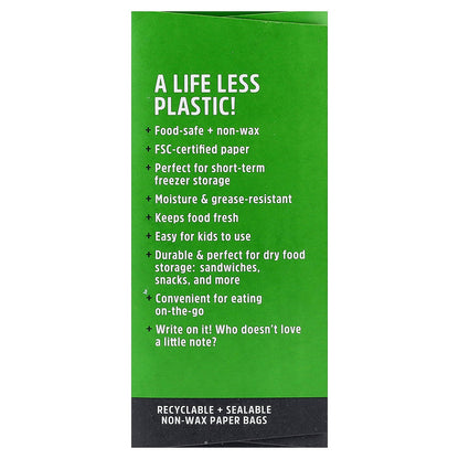 Lunchskins, XL Paper Sandwich Bags With Closure Strip, 50 Count