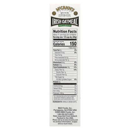 McCann's Irish Oatmeal, Quick Cooking Rolled Oats, 16 oz (453 g)
