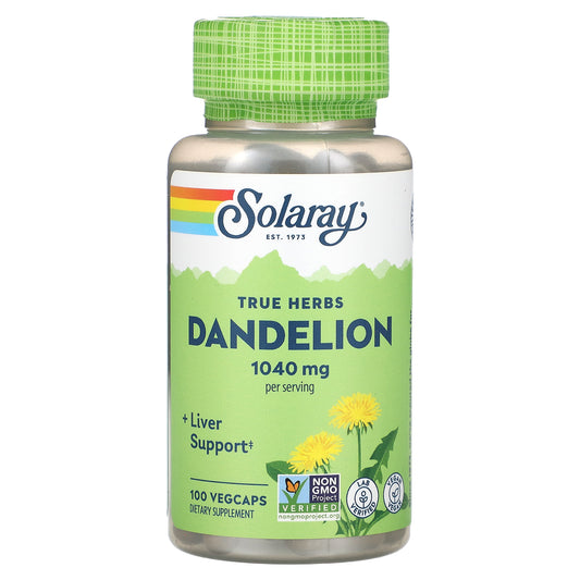 Solaray, True Herbs, Dandelion, 1,040 mg, 100 VegCaps (520 mg per VegCap)