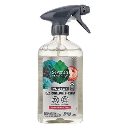 Seventh Generation, Power+ Foaming Dish Spray, Honeycrisp Apple, 16 fl oz (473 ml)