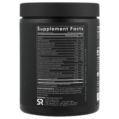 Sports Research, Hydrate Electrolytes, Lemon Lime, 15.87 oz (450 g)