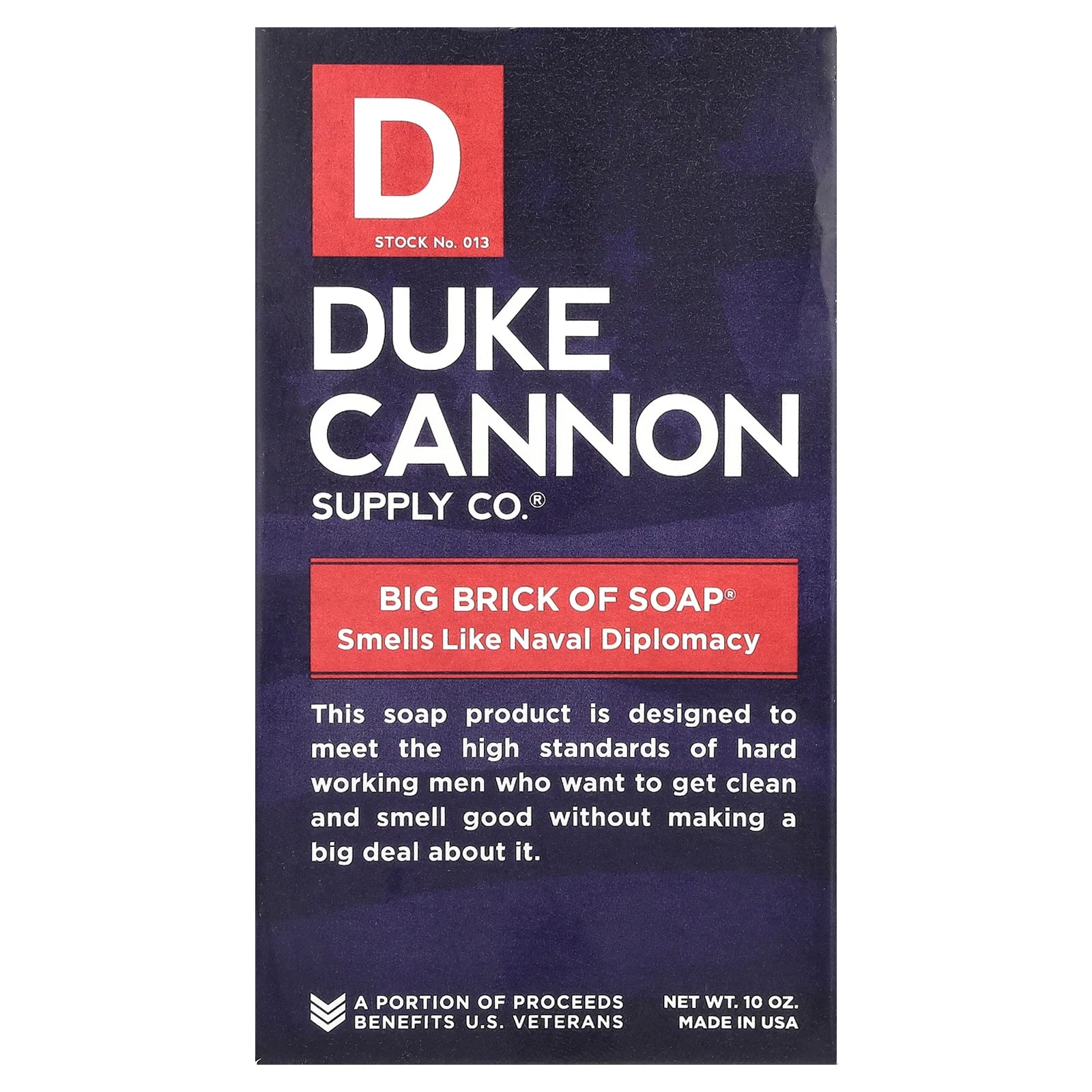 Duke Cannon Supply Co., Big Brick of Bar Soap®, Smells Like Naval Diplomacy, 10 oz