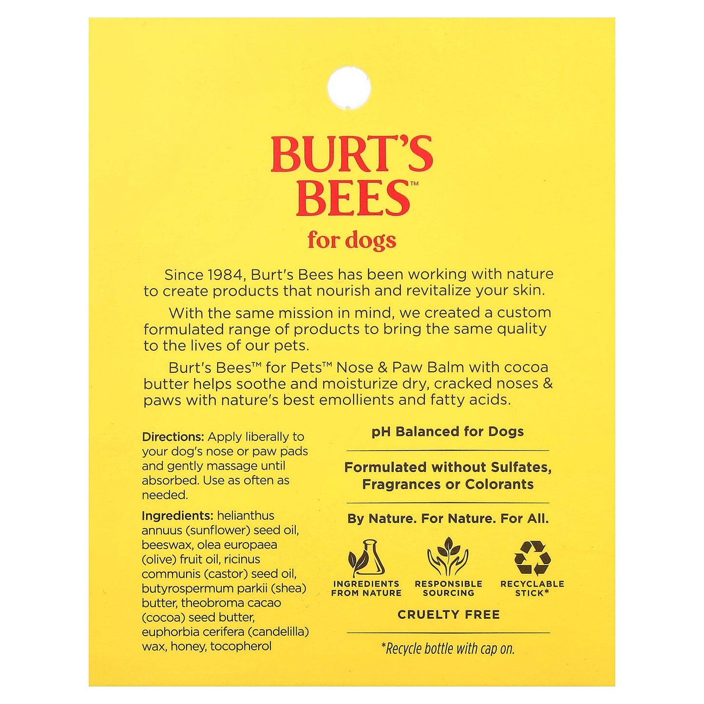 Burt's Bees, Nose and Paw Balm, For Dogs, 0.45 oz (13 g)