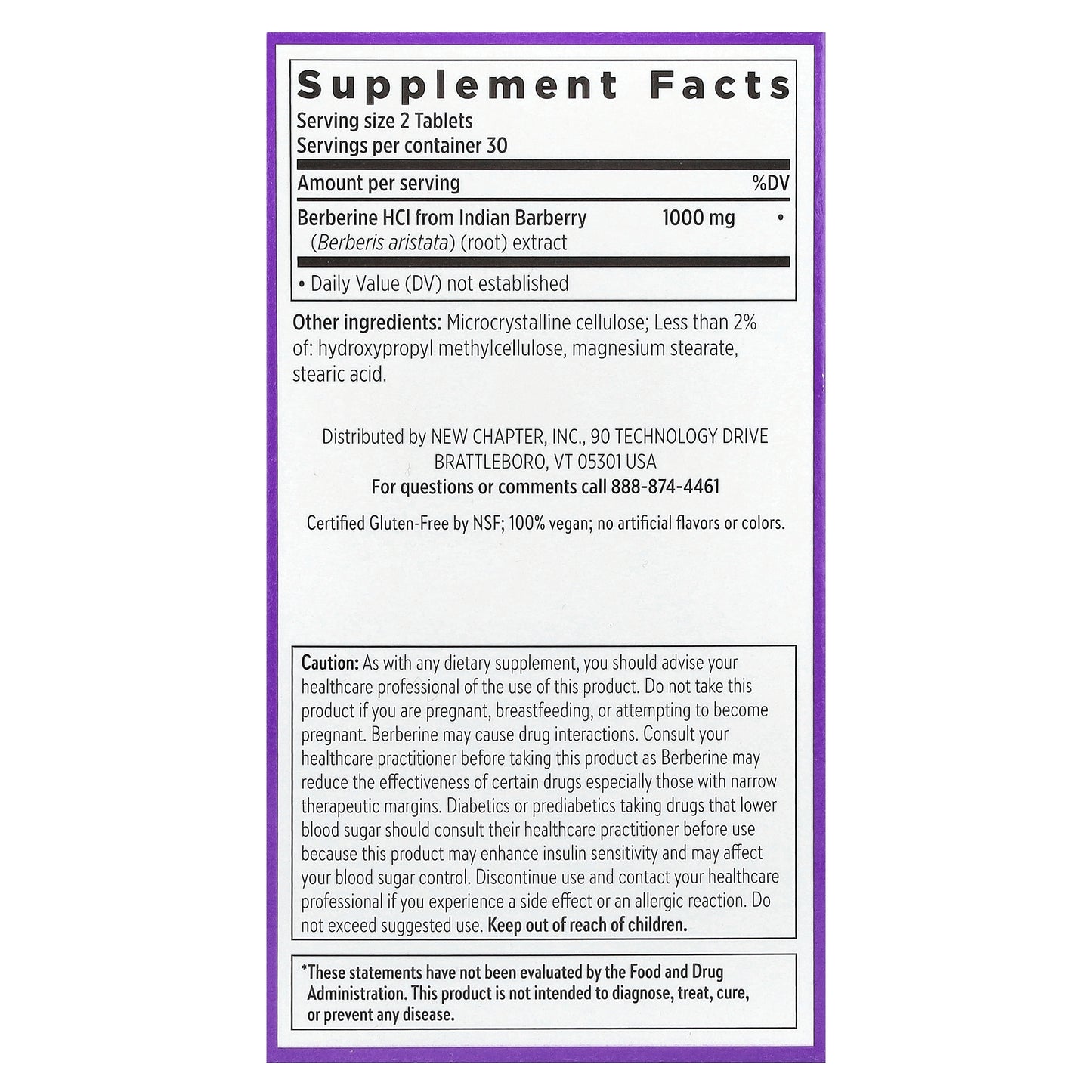 New Chapter, Berberine, 60 Vegan Tablets (500 mg per Tablet)