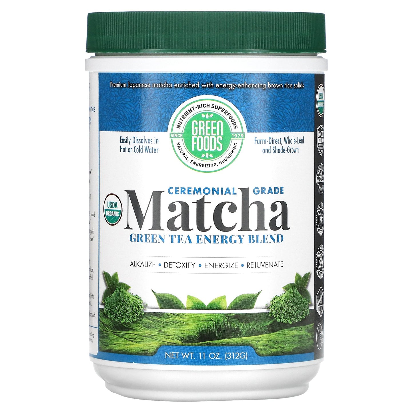 Green Foods, Ceremonial Grade Matcha Green Tea Energy Blend, 11 oz (312 g)