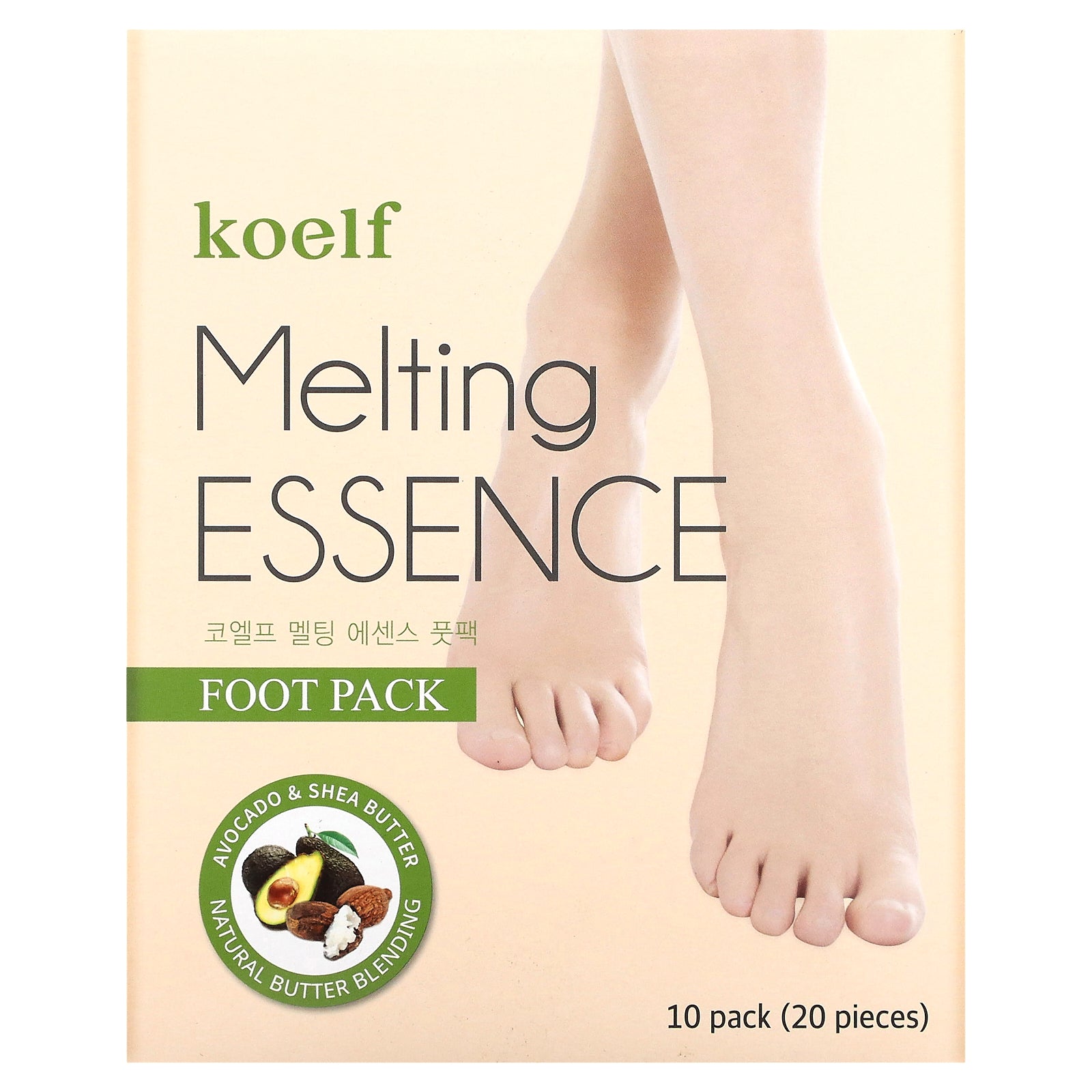 Koelf, Melting Essence Foot Pack, 10 Pairs