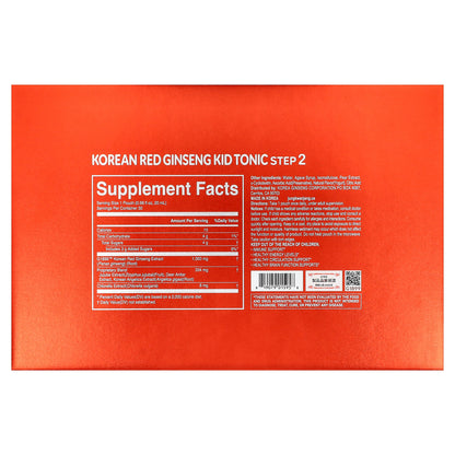 JungKwanJang, Korean Red Ginseng Kid Tonic, Step 2, 5-7 Years Old, 10 Pouches, 0.68 fl oz (20 ml) Each