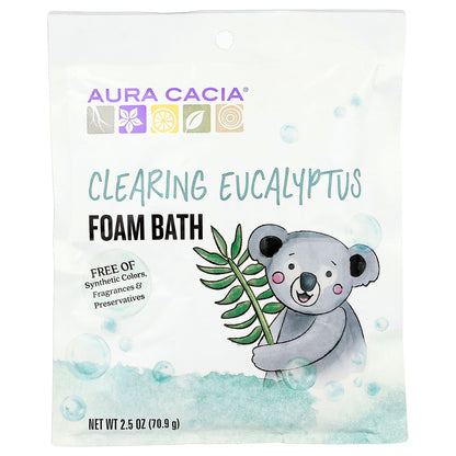 Aura Cacia, Foam Bath, Clearing  Eucalyptus, 2.5 oz (70.9 g)