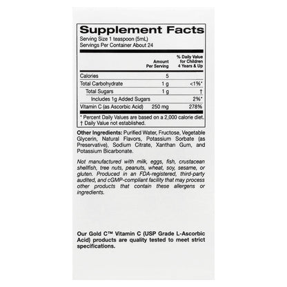 California Gold Nutrition, Kids Gold C™, Liquid Vitamin C, Orange, 4 fl oz (118 ml)