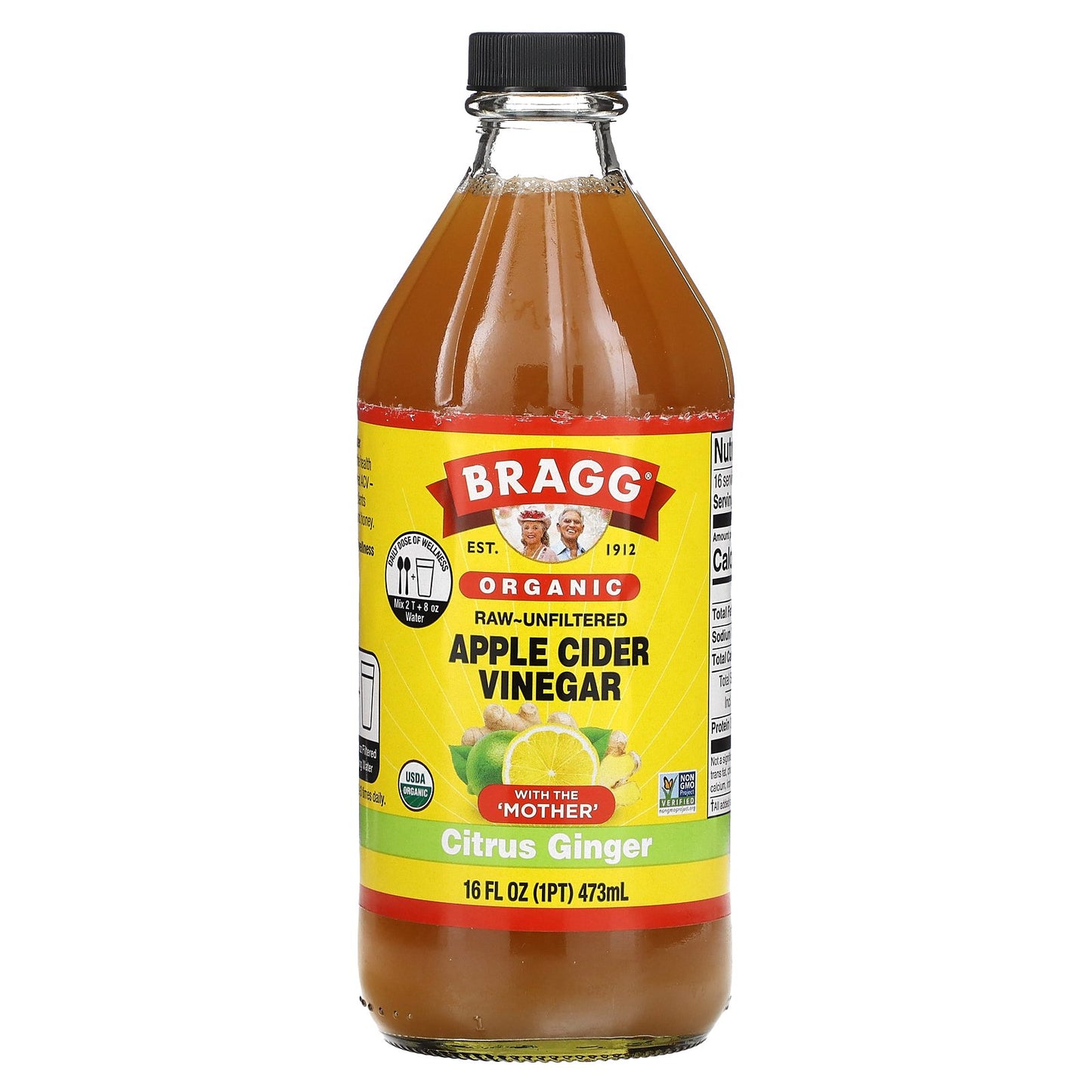 Bragg, Organic Apple Cider Vinegar With The 'Mother', Citrus Ginger, 16 fl oz (473 ml)