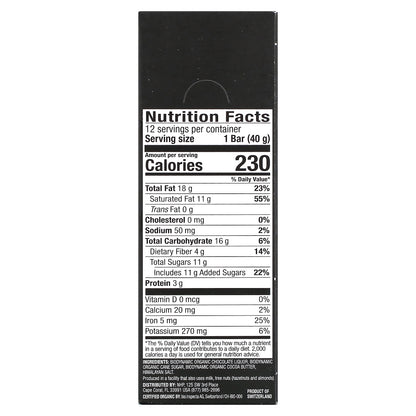 Dr. Mercola, Solspring®, Biodynamic®, Dark Chocolate Bar, 70% Cocoa With Himalayan Salt, 12 Bars, 1.41 oz (40 g) Each