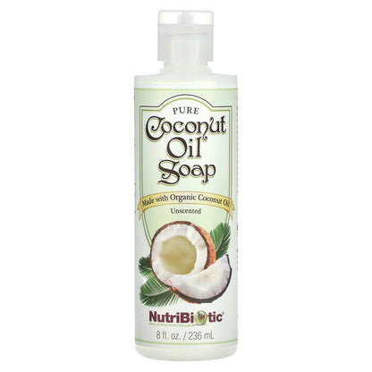 NutriBiotic, Pure Coconut Oil Soap, Unscented, 8 fl oz (236 ml)