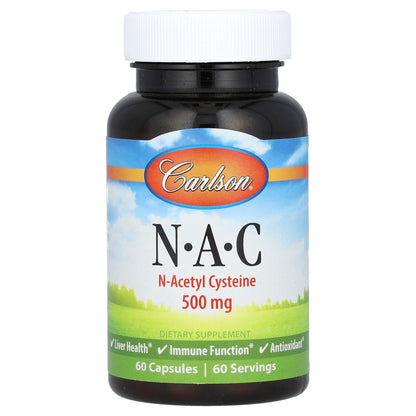 Carlson, N-A-C, 500 mg, 60 Capsules