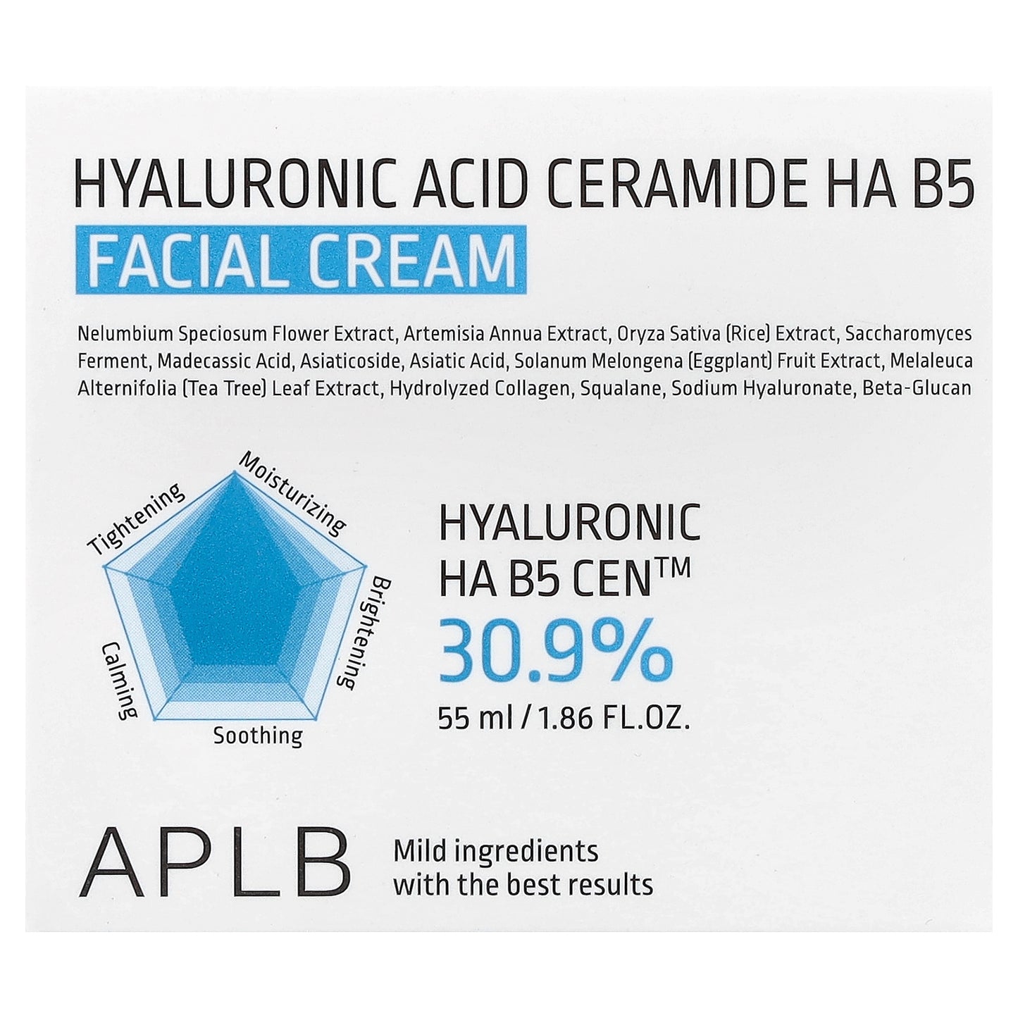 APLB, Hyaluronic Acid Ceramide HA B5 Facial Cream, 1.86 fl oz (55 ml)