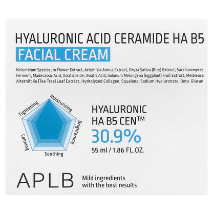 APLB, Hyaluronic Acid Ceramide HA B5 Facial Cream, 1.86 fl oz (55 ml)