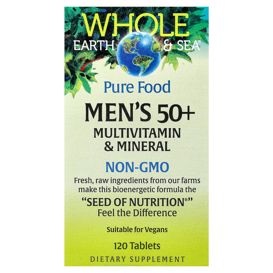 Natural Factors, Whole Earth & Sea®, Men's 50+ Multivitamin & Mineral, 120 Tablets