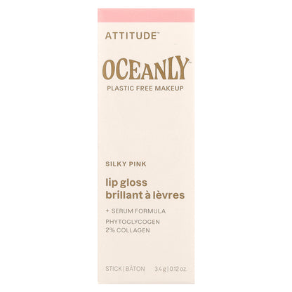 ATTITUDE, Oceanly™, Lip Gloss, Silky Pink, 0.12 oz (3.4 g)