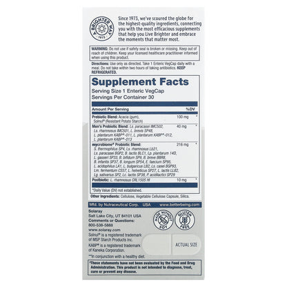 Solaray, Mycrobiome®, Complete Probiotic, Men's, 30 VegCaps