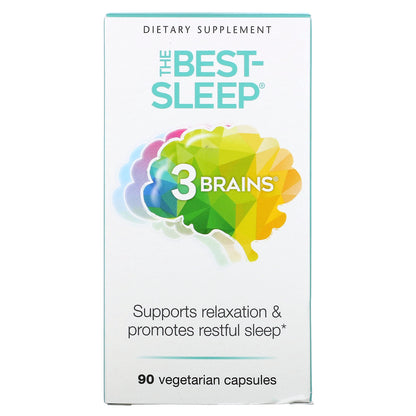 Natural Factors, 3 Brains, The Best-Sleep, 90 Vegetarian Capsules