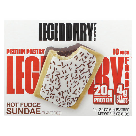 Legendary Foods, Protein Pastry, Hot Fudge Sundae, 10 Pack, 2.2 oz (61 g) Each