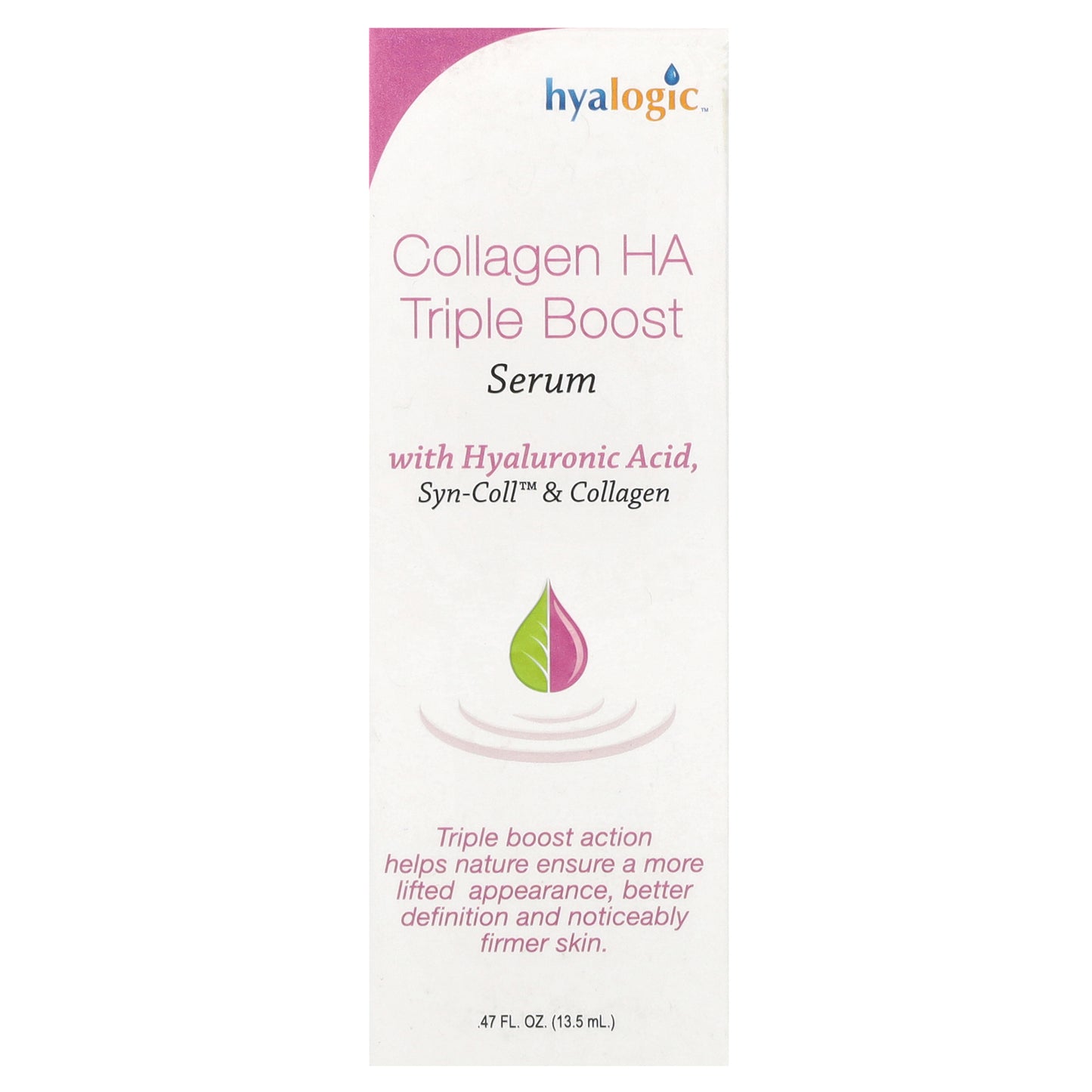 Hyalogic, Collagen HA Triple Boost Serum With Syn-Coll & Collagen, Fragrance Free, 0.47 fl oz (13.5 ml)