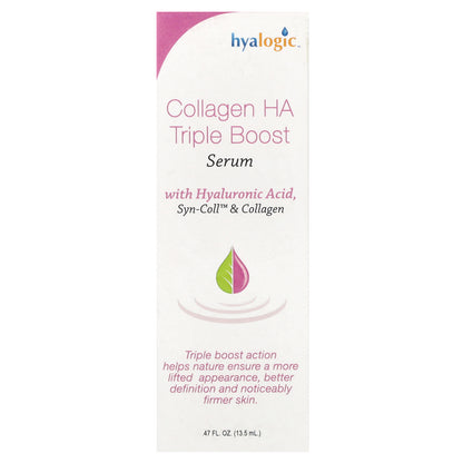 Hyalogic, Collagen HA Triple Boost Serum With Syn-Coll & Collagen, Fragrance Free, 0.47 fl oz (13.5 ml)