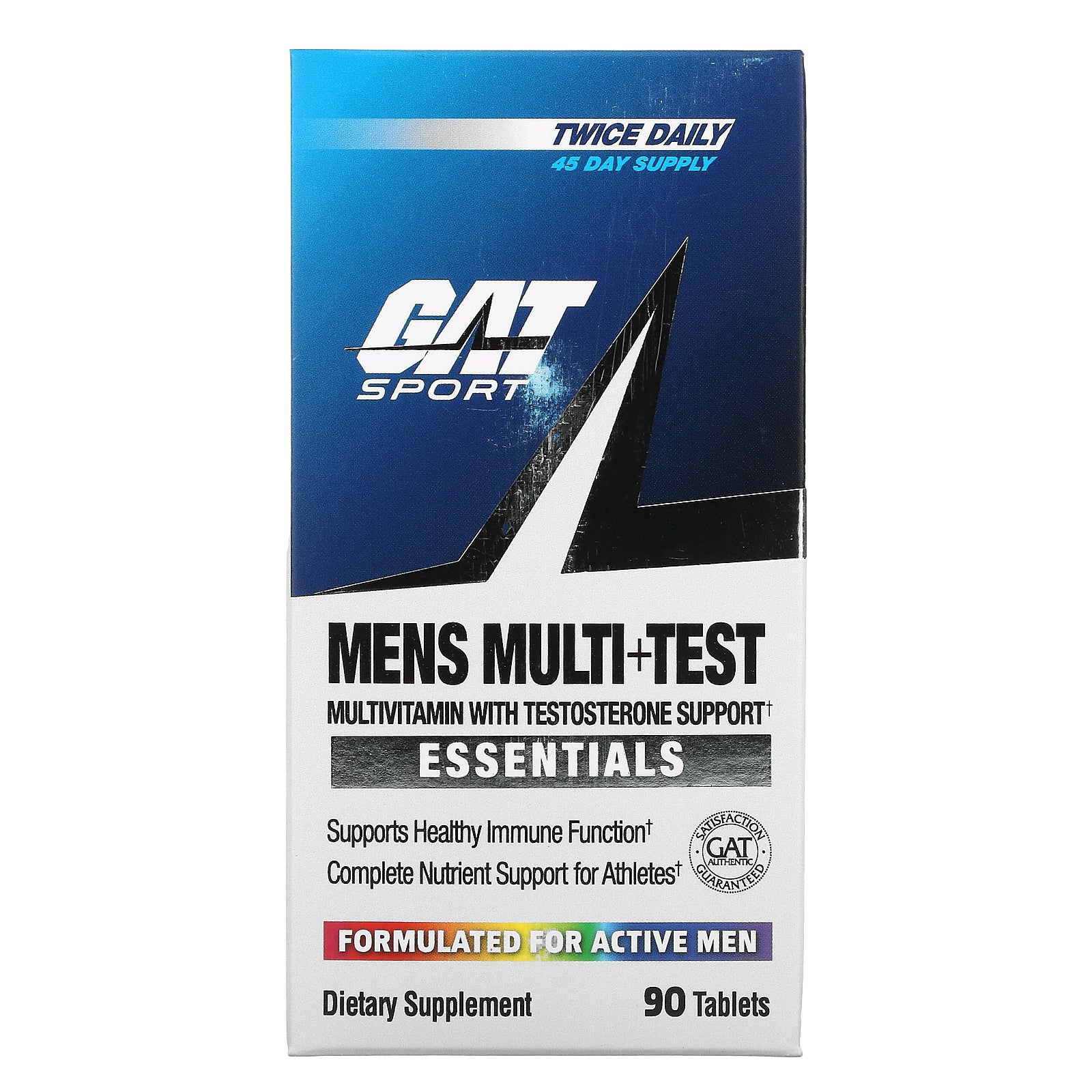 GAT, Men's Multi+Test, Multivitamin with Testosterone Support,  90 Tablets