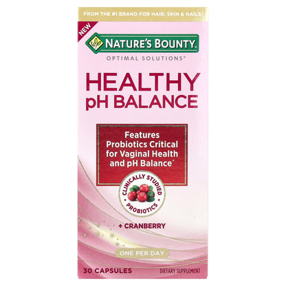 Nature's Bounty, Healthy pH Balance + Cranberry, 30 Capsules