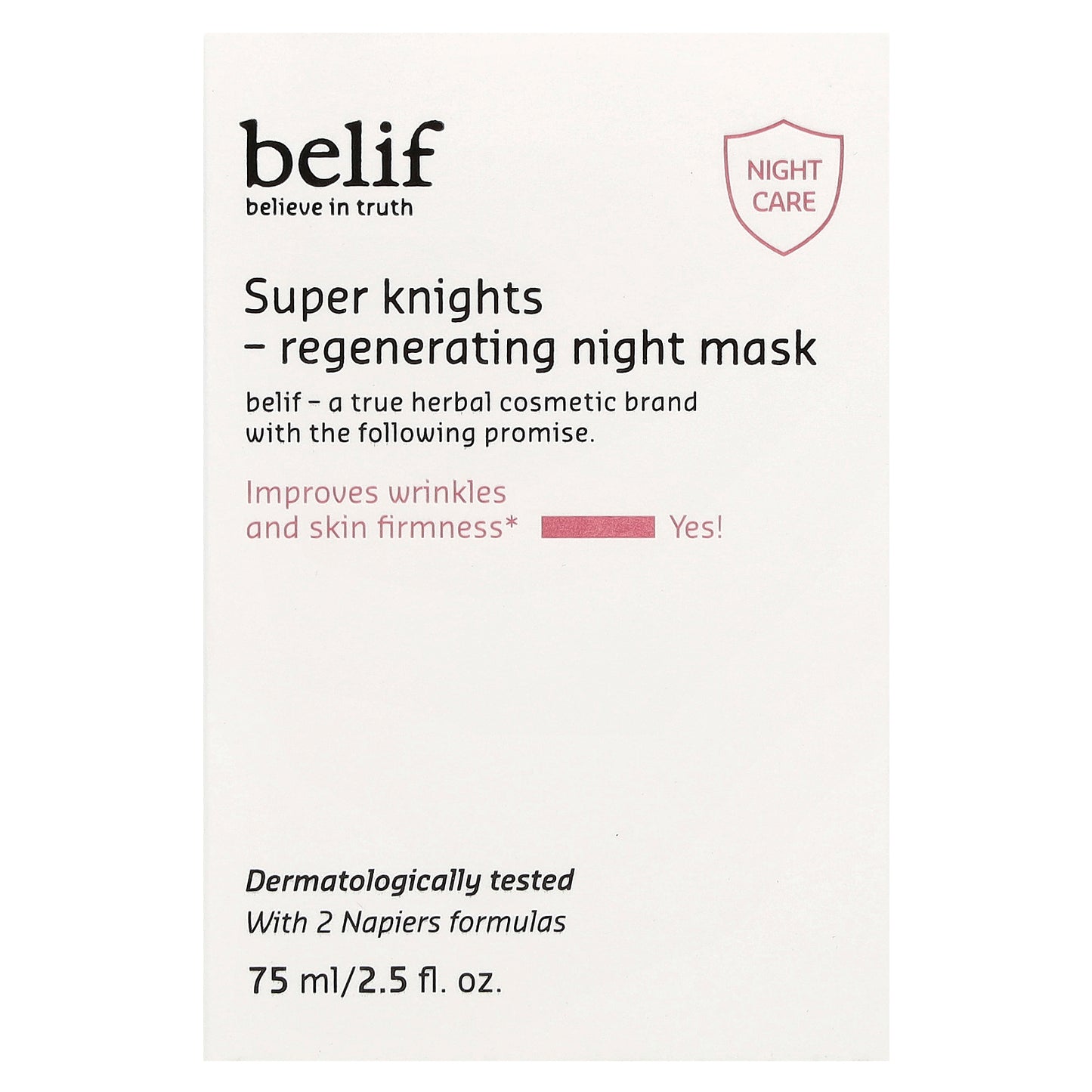 belif, Super Knights, Regenerating Night Beauty Mask, 2.5 fl oz (75 ml)