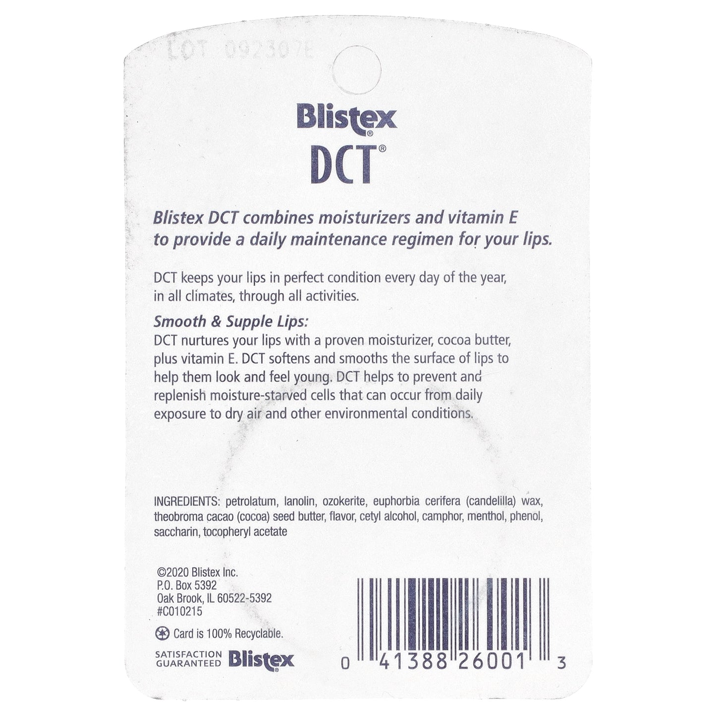 Blistex, DCT® Lip Moisturizer, 0.25 oz (7.08 g)
