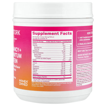 Pink Stork, Pregnancy + Postpartum Protein, Chocolate Truffle, 17.04 oz (483 g)