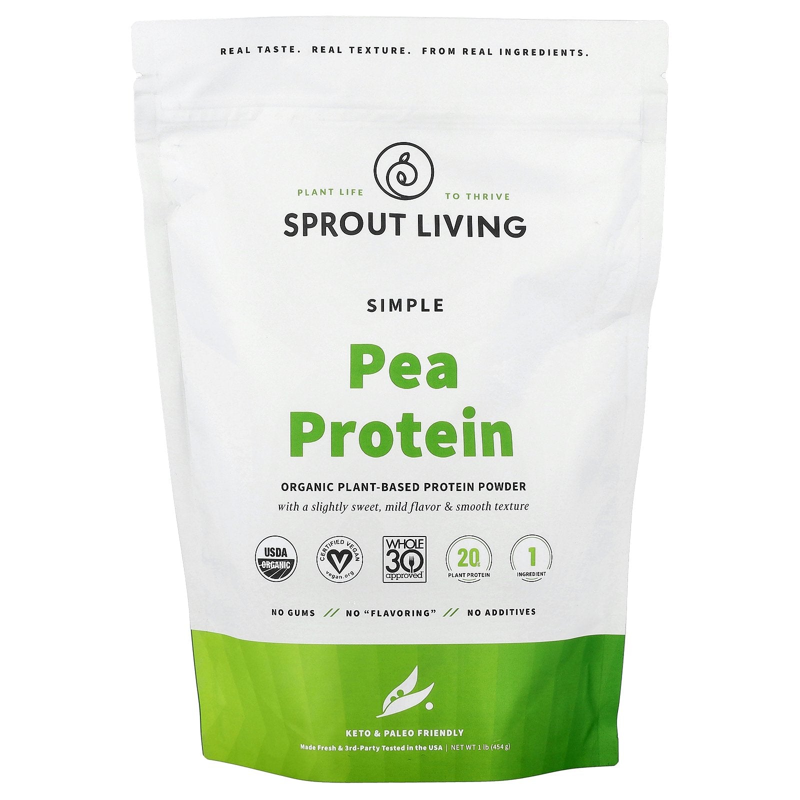 Sprout Living, Simple Pea Protein, 1 lb (454 g)