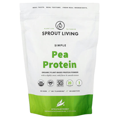 Sprout Living, Simple Pea Protein, 1 lb (454 g)
