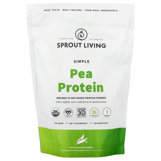 Sprout Living, Simple Pea Protein, 1 lb (454 g)