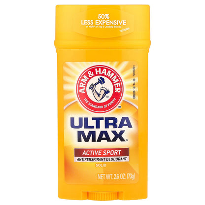 Arm & Hammer, Ultra Max™, Antiperspirant Deodorant Solid, Active Sport, 2.6 oz (73 g)